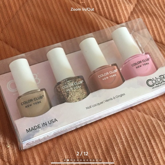 Set of 4 Color Club Nail Lacquer Polish, ‘Trend’, Pink, Beige, Gold Glitter, New - Picture 2 of 12